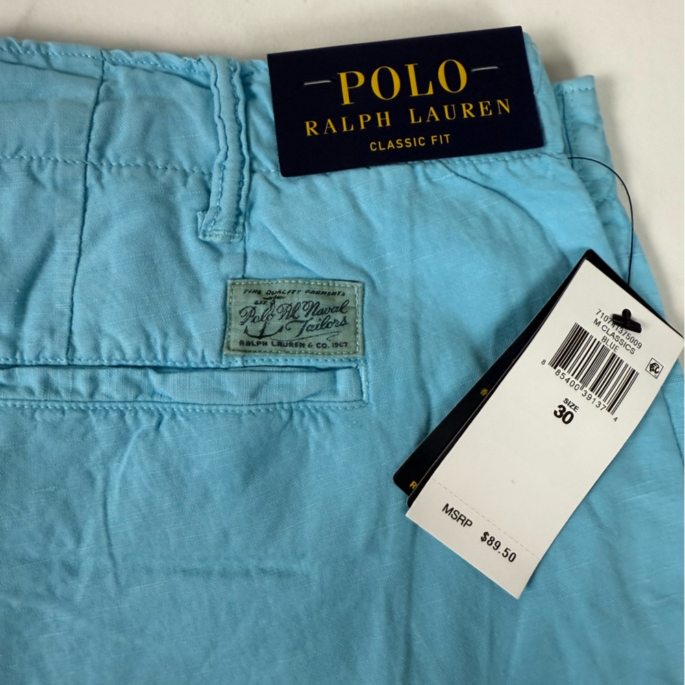 Polo Ralph Lauren Shorts RL NWT New Linen Cotton Maritime Nautical Lightweight - Picture 3 of 8